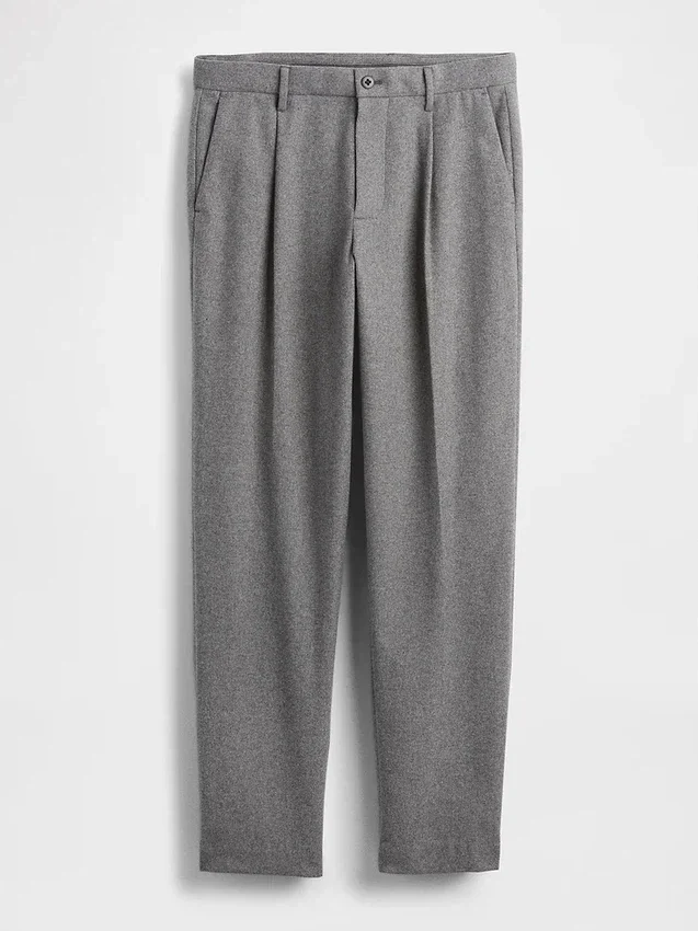 Relaxte rechte broek van wolmix