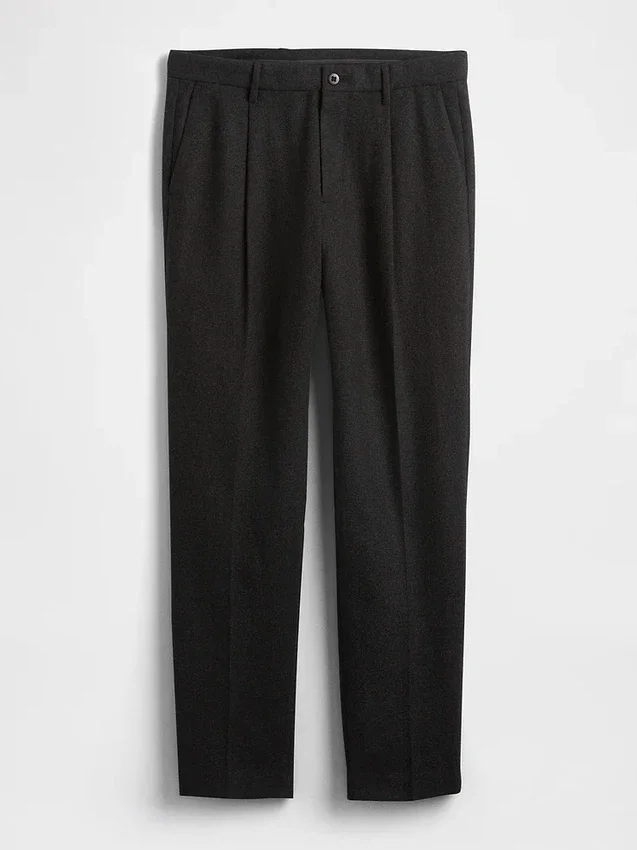 Relaxte rechte broek van wolmix