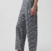 Relaxte rechte enkellange broek van linnenmix