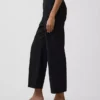 Relaxte rechte enkellange broek van linnenmix