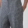 Relaxte rechte enkellange broek van linnenmix