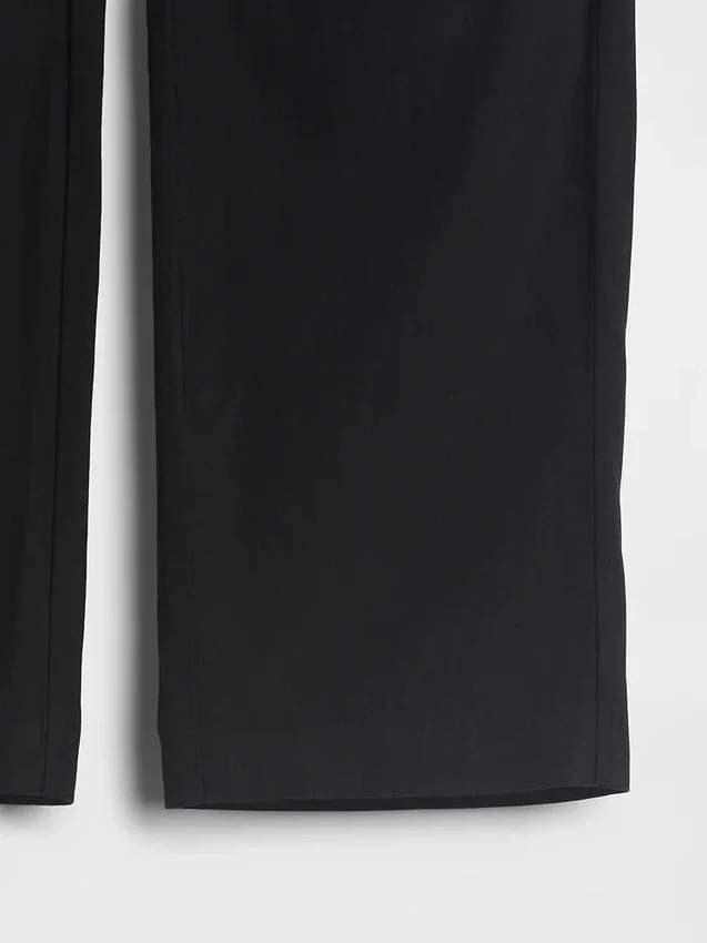 Relaxte rechte enkellange broek van linnenmix