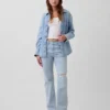 Relaxte rechte Jeans met middelhoge taille