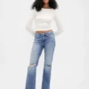 Relaxte rechte Jeans met middelhoge taille