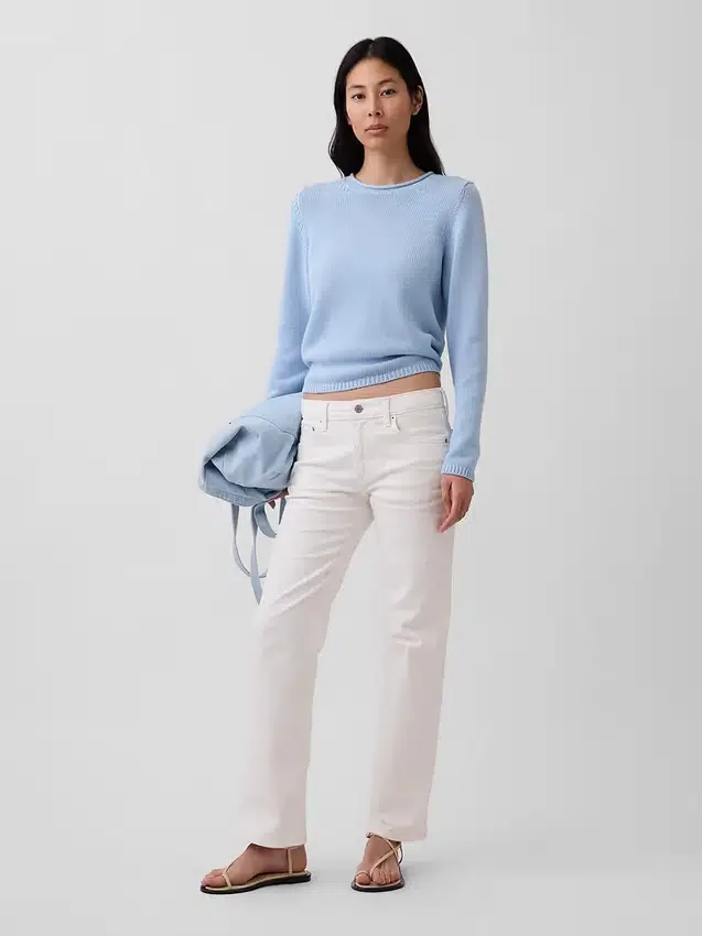 Relaxte rechte Jeans met middelhoge taille