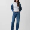 Relaxte rechte Jeans met middelhoge taille