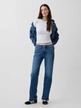 Relaxte rechte Jeans met middelhoge taille