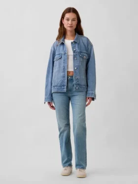 Relaxte rechte Jeans met middelhoge taille
