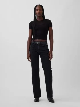 Relaxte rechte Jeans met middelhoge taille