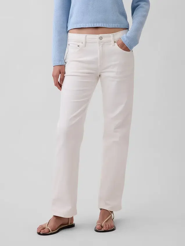 Relaxte rechte Jeans met middelhoge taille