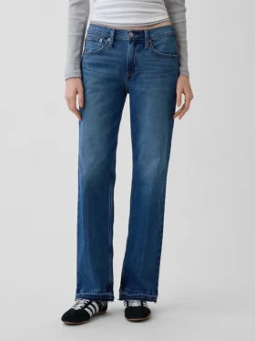 Relaxte rechte Jeans met middelhoge taille