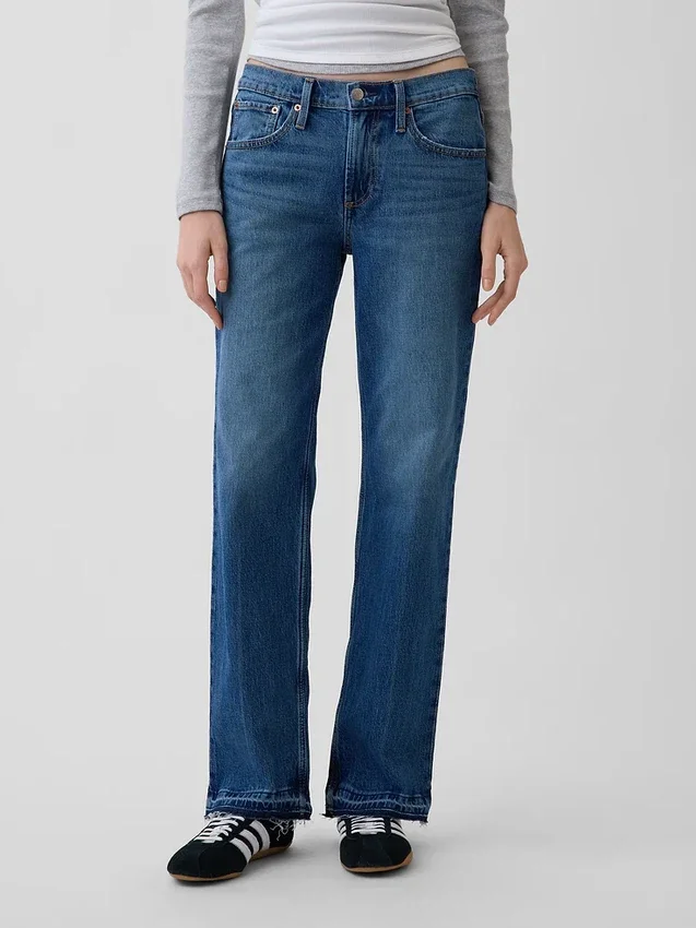 Relaxte rechte Jeans met middelhoge taille