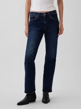 Relaxte rechte Jeans met middelhoge taille