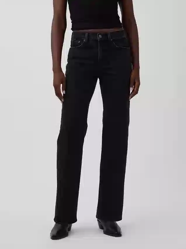 Relaxte rechte Jeans met middelhoge taille