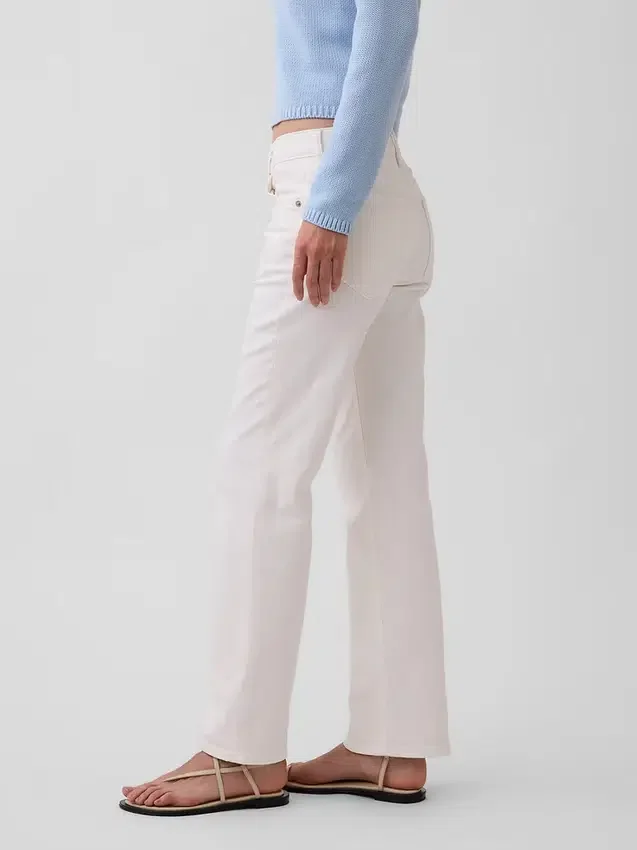 Relaxte rechte Jeans met middelhoge taille