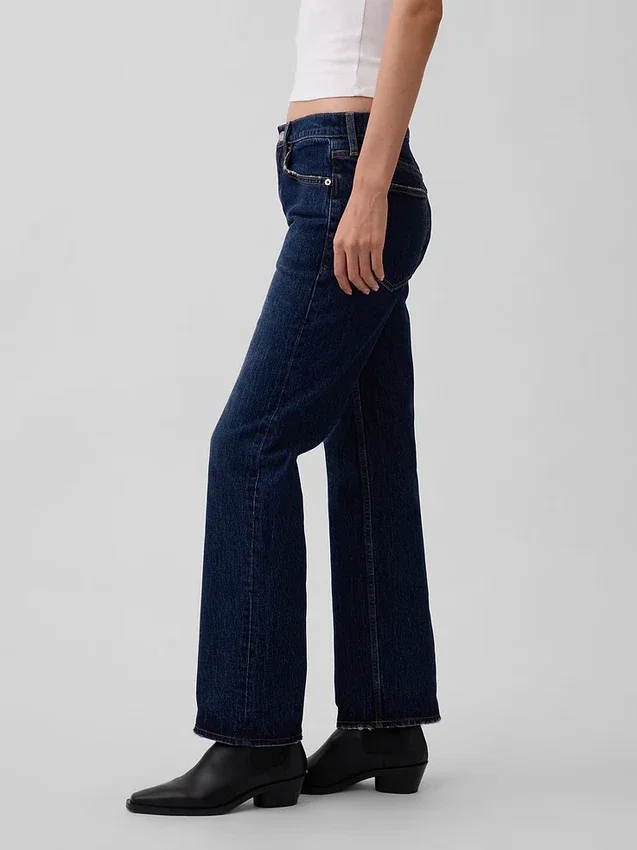 Relaxte rechte Jeans met middelhoge taille