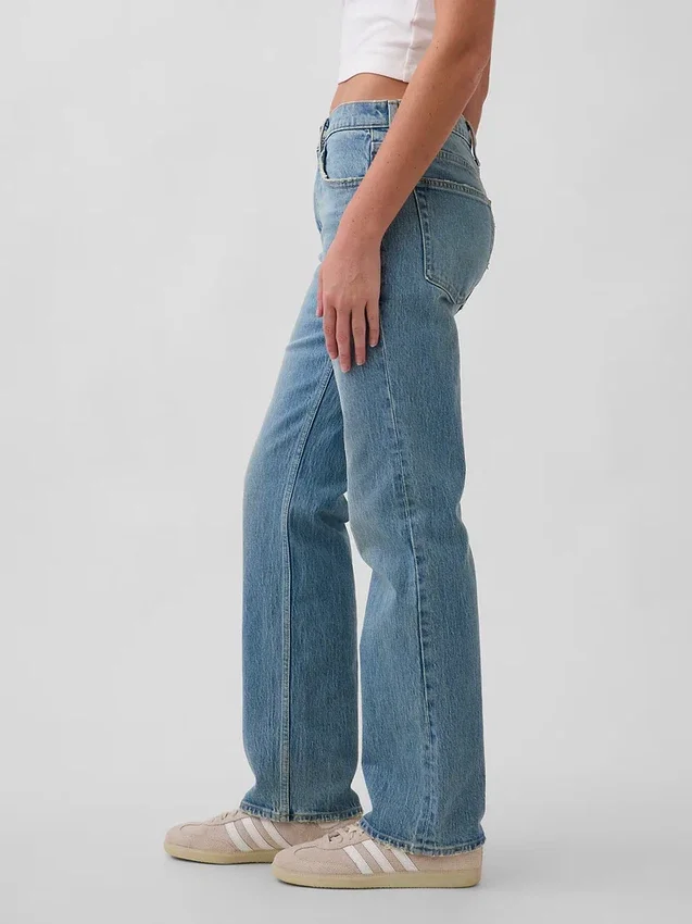 Relaxte rechte Jeans met middelhoge taille