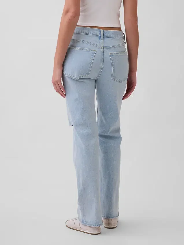 Relaxte rechte Jeans met middelhoge taille