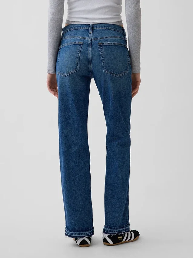 Relaxte rechte Jeans met middelhoge taille