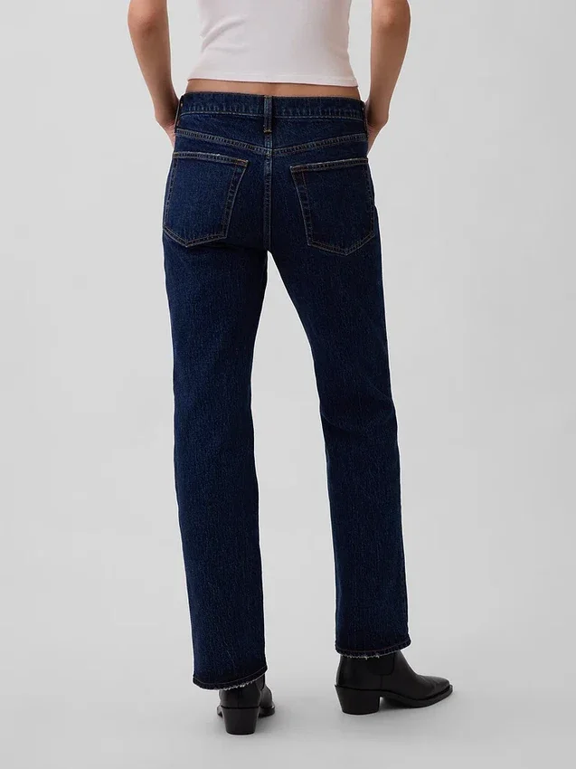Relaxte rechte Jeans met middelhoge taille