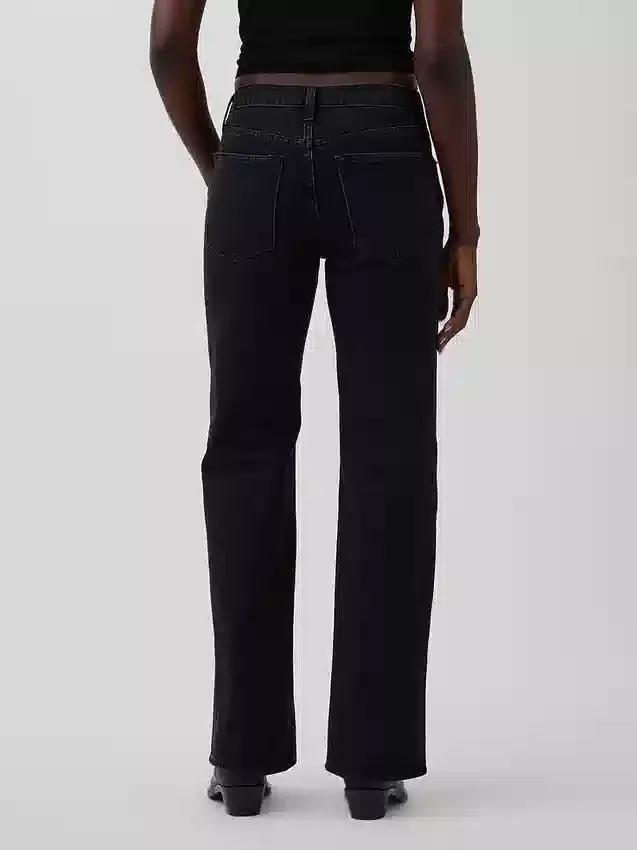 Relaxte rechte Jeans met middelhoge taille