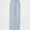 Relaxte rechte Jeans met middelhoge taille
