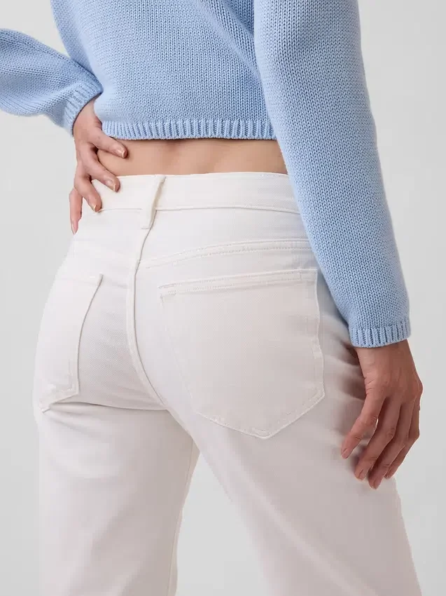 Relaxte rechte Jeans met middelhoge taille