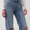 Relaxte rechte Jeans met middelhoge taille