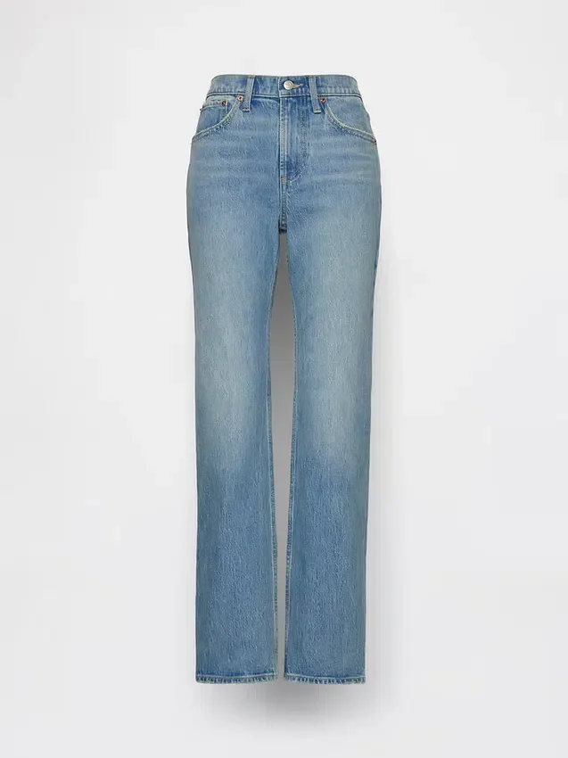 Relaxte rechte Jeans met middelhoge taille
