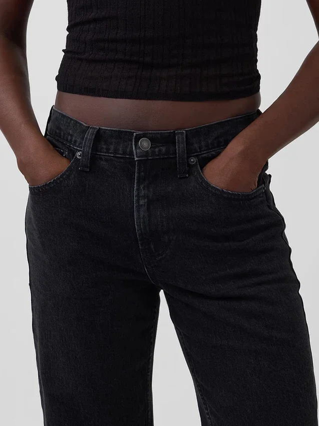 Relaxte rechte Jeans met middelhoge taille