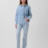 Relaxte rechte Jeans met middelhoge taille