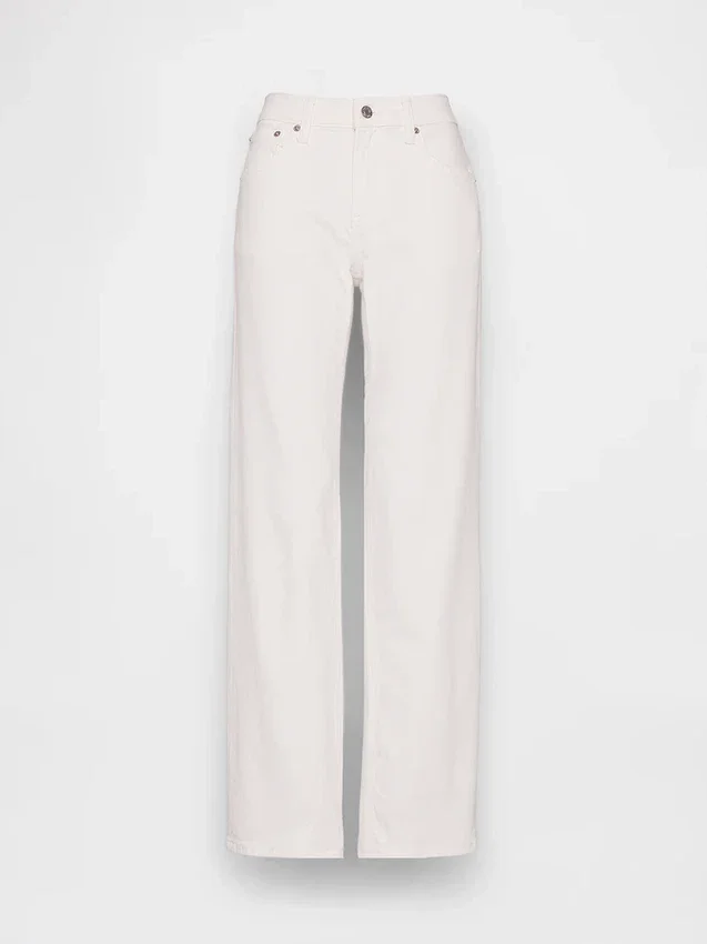 Relaxte rechte Jeans met middelhoge taille