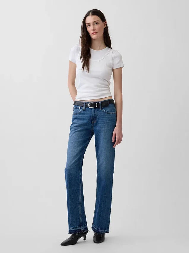 Relaxte rechte Jeans met middelhoge taille