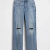 Relaxte rechte Jeans met middelhoge taille