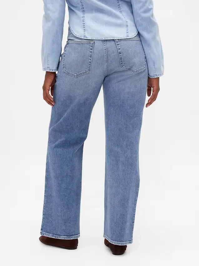 Relaxte rechte Jeans met middelhoge taille