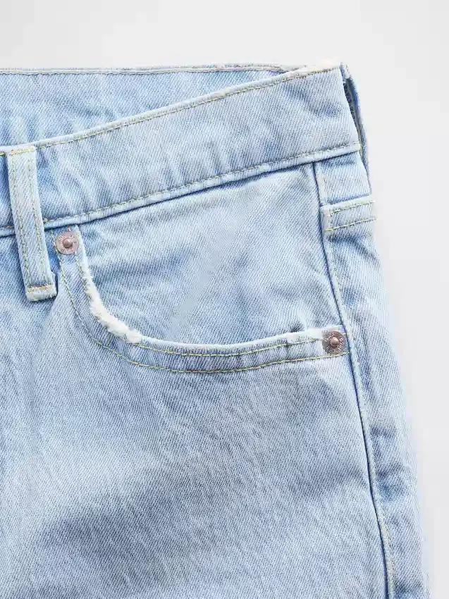 Relaxte rechte Jeans met middelhoge taille