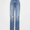 Relaxte rechte Jeans met middelhoge taille