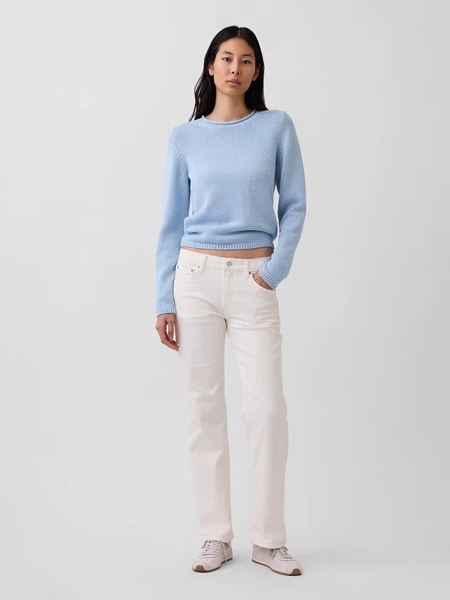Relaxte rechte Jeans met middelhoge taille