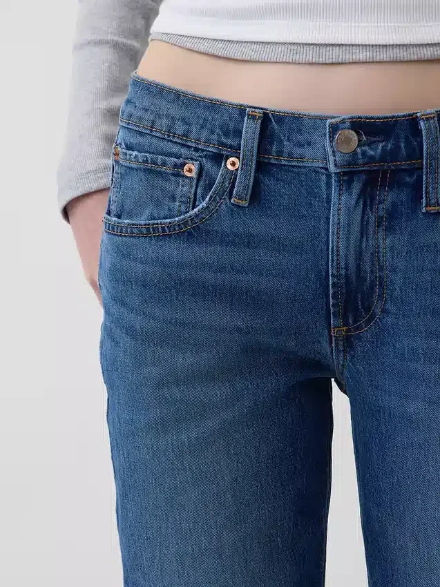 Relaxte rechte Jeans met middelhoge taille