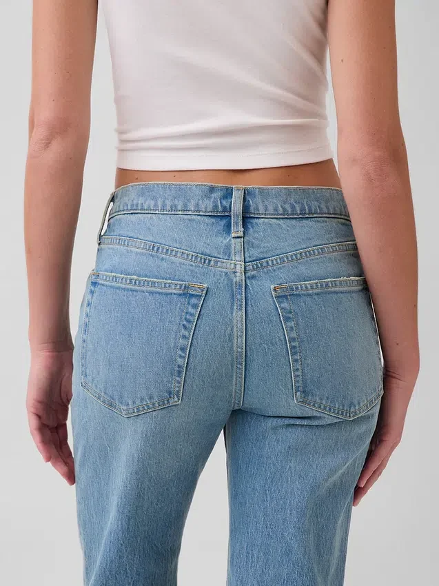 Relaxte rechte Jeans met middelhoge taille