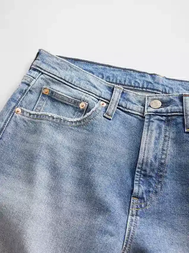 Relaxte rechte Jeans met middelhoge taille