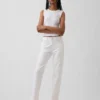 Relaxte rechte Jeans met middelhoge taille en gespleten zoom