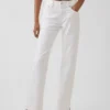 Relaxte rechte Jeans met middelhoge taille en gespleten zoom