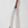 Relaxte rechte Jeans met middelhoge taille en gespleten zoom