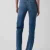 Relaxte rechte Jeans met middelhoge taille en gespleten zoom