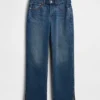 Relaxte rechte Jeans met middelhoge taille en gespleten zoom
