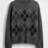 Relaxte trui van wolmix met argylepatroon