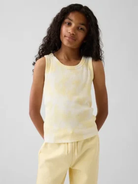 Rib-tanktop met tie-dye-print voor kinderen