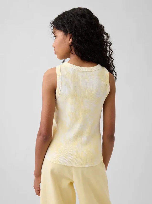 Rib-tanktop met tie-dye-print voor kinderen