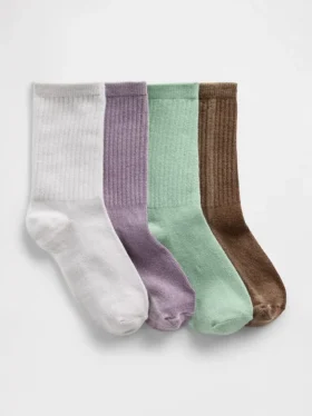 Ribgebreide sokken voor kinderen (4-pack)